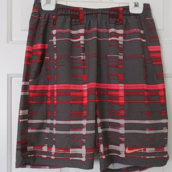 Nike Mens Gray Pink Unlined Swim Trunk w/Twin Side Pockets-Size 28W-32W or Small - Picture 3 of 5